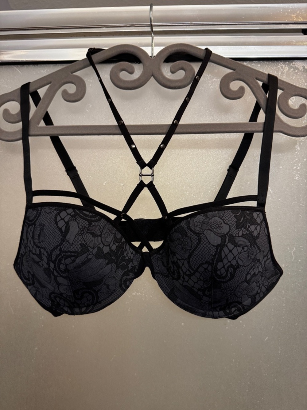 Marlies Dekkers Strappy Black Lace with Decorative Harness 34D. Never worn